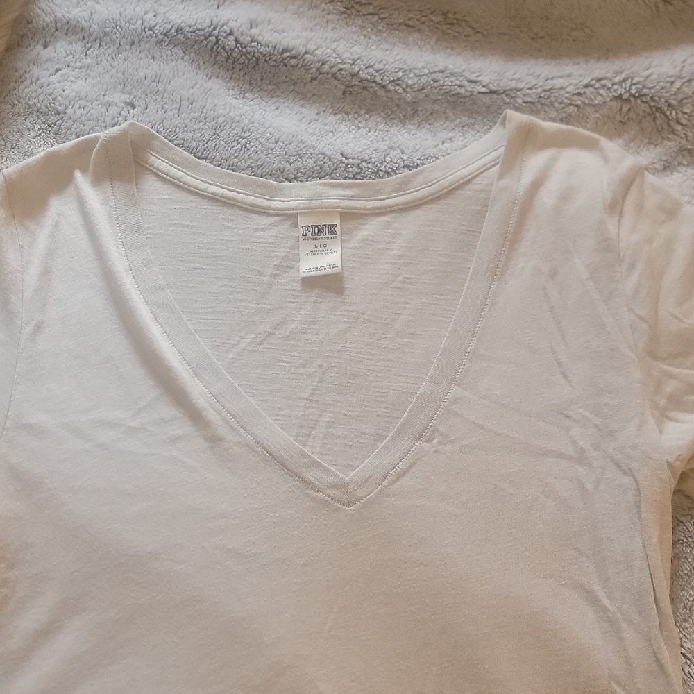 PINK Victoria's Secret Gray V-Neck Tee